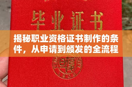 宝安揭秘职业资格证书制作的条件，从申请到颁发的全流程解析